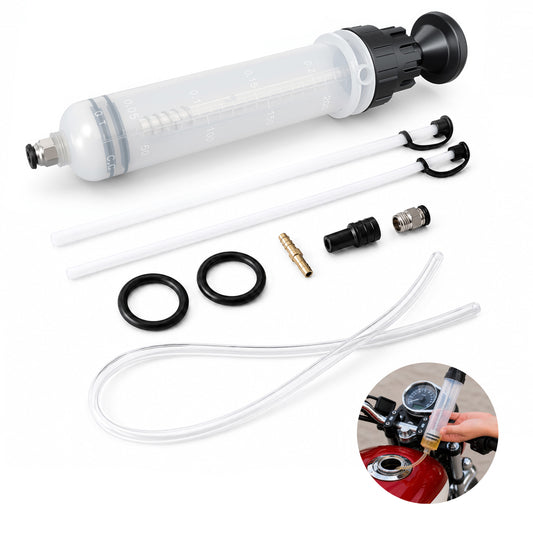Agesis 200cc Fluid Extractor, Oil Extractor Pump for Oil Change with 27.56" Hose & Two 11.4" Extension Tubes for Cars, Boats, Lawn Mowers
