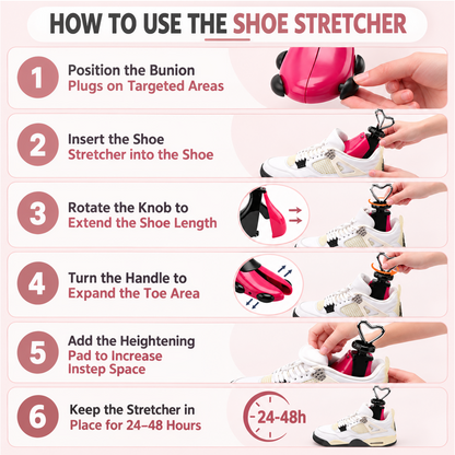 Agesis Shoe Stretcher Women, Boot Stretchers 4-Way Shoe Tree Adjustable Widener Expander Unisex Boots Stretcher Wide Feet (Small, Rose,2pcs)