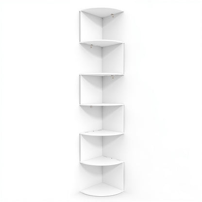 Agesis Corner Shelf Wall Mounted, 7 Tier Floating Shelves for Wall, Corner Storage Display for Bedroom, Living Room, Bathroom (White)
