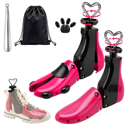 Agesis Shoe Stretcher Women, Boot Stretchers 4-Way Shoe Tree Adjustable Widener Expander Unisex Boots Stretcher Wide Feet (Small, Rose,2pcs)