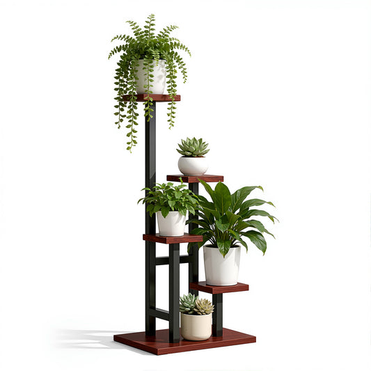 Agesis Plant Stand Indoor, 5 Tier Corner Plant Stand Tall Indoor Plant Shelf Organizer Rack for Living Room, Balcony, Patio & Garden Decor