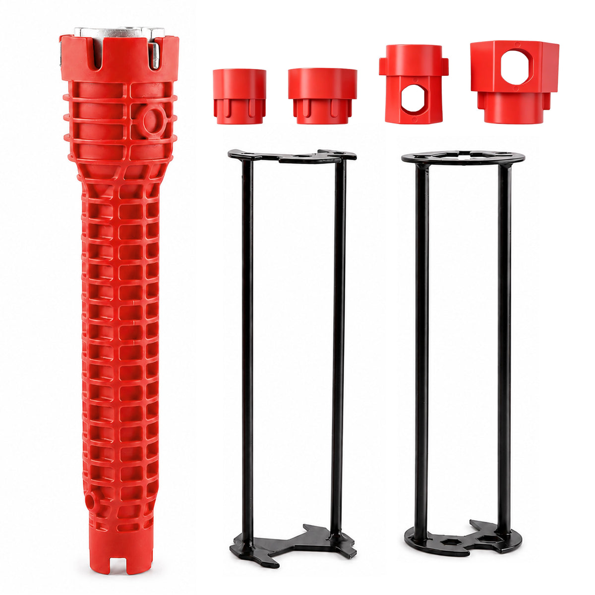 Agesis Basin Wrench Set, 2 Four-Jaw Hex Wrenches with 14-in-1 Faucet Installer Tool, Plumbing Tool Kit for Tight Spaces, Kitchen Bathroom Toilet