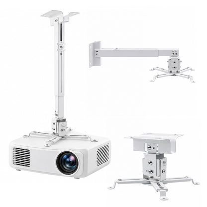 Agesis Projector Ceiling/Wall Mount, Universal 3-in-1 Height Adjustable Bracket with Extension Pole, Supports up to 33 lbs for Home Office