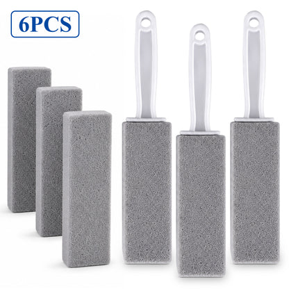 Agesis Pumice Stone Toilet Bowl Cleaner, 6 Pack Long Handle Pumice Stone with 3 Handle Stones & 3 Handheld Cleaning Blocks, Hard Water Ring Remover for Toilet, Tub & Sink