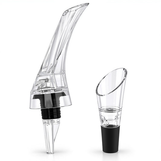 Agesis Wine Aerator Pourer 2 Pack, Wine Decanter Pourer Spout, No-Drip Dripless Design, Enhanced Flavor & Aroma Wine Accessories Gift for Wine Lovers