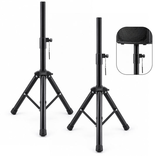 Agesis Speaker Stands 2 Pack, Height Adjustable 26–43 Inch Tripod Speaker Stand, 35mm Universal Mount with Safety Pin & Knob Lock for DJ, PA, Studio, Home
