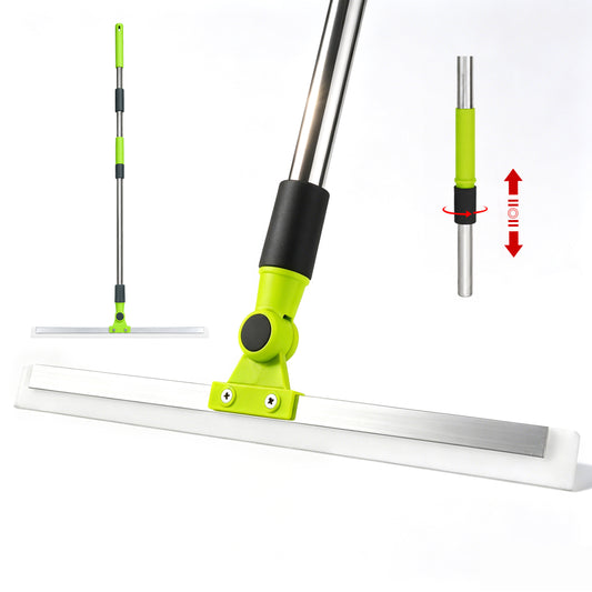 Agesis Floor Squeegee for Concrete Floor, 19.68" Large Heavy Duty Squeegee Broom with 51" Extendable Long Handle for Garage, Windows, Tile, Shower Glass
