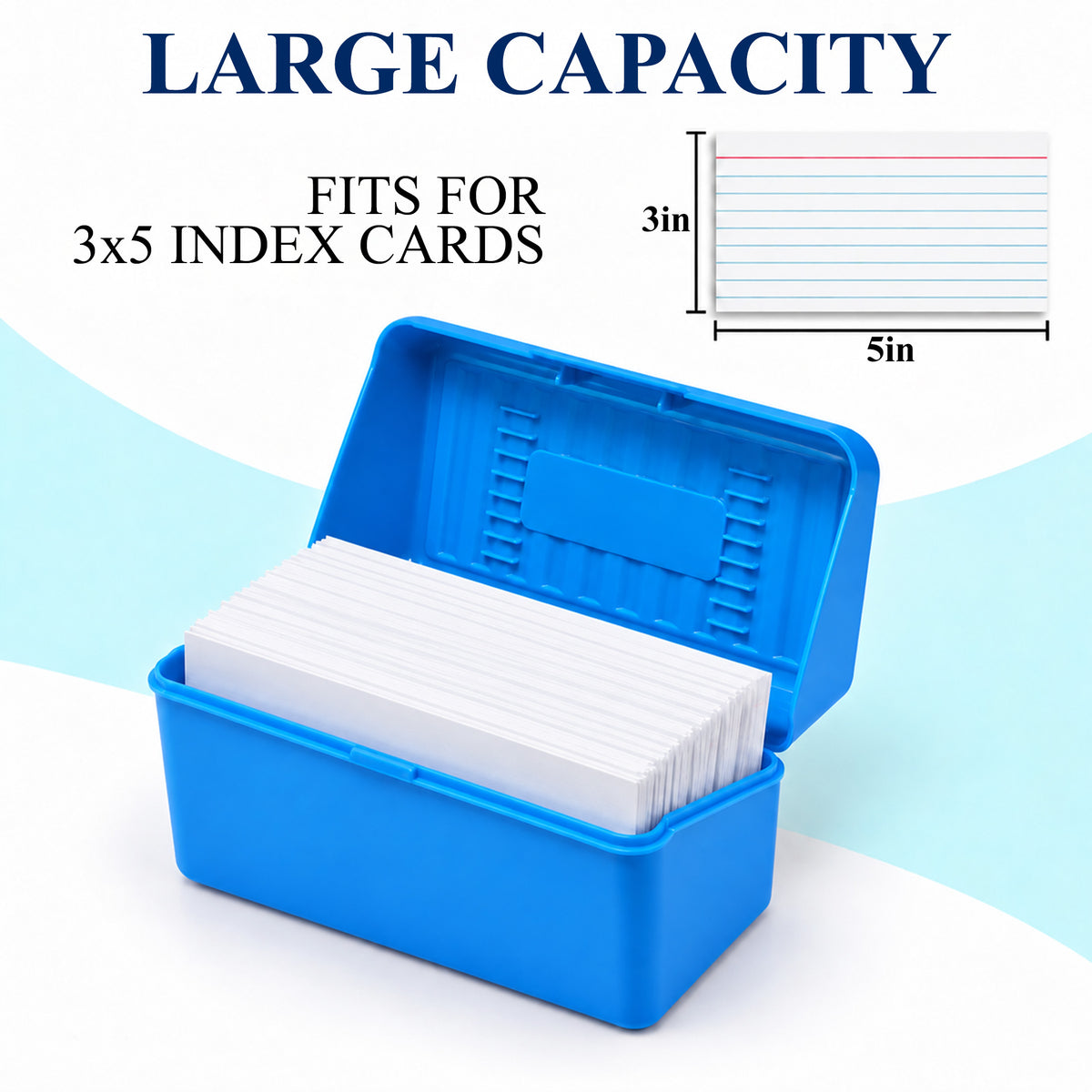 Agesis Index Card Holder 3x5, Flash Note Card Holder, Index Card Box Organizer Case, 4 packs (Black, Red, Green, Blue)