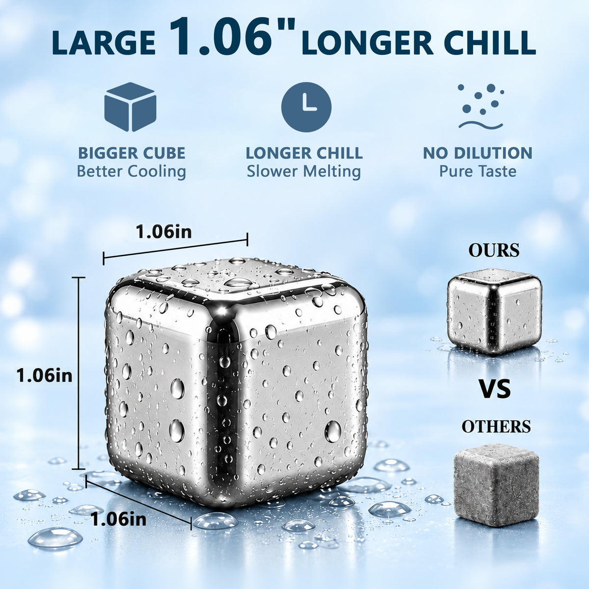 Agesis Whiskey Stones 12 Pack, Reusable Stainless Steel Ice Cubes with Storage Case & Tongs, Drink Chillers for Whiskey, Gift for Men, Dad & Boyfriend