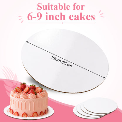 Agesis 46 Pack Cake Boards 10 inch Round, White Cardboard Cake Rounds, Waterproof Oil-Resistant Cake Base Boards for Cupcakes, Pizza, Desserts, Bakery