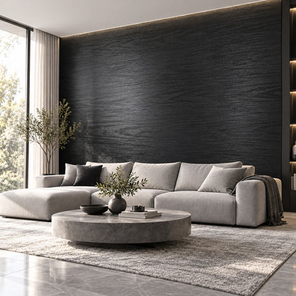 Agesis Black Wood Peel and Stick Wallpaper, Black Contact Paper 17.7" x 236", Waterproof Self-Adhesive Removable Thick Vinyl Wrap, Renter Friendly Wallpaper for Bathroom Kitchen Cabinets