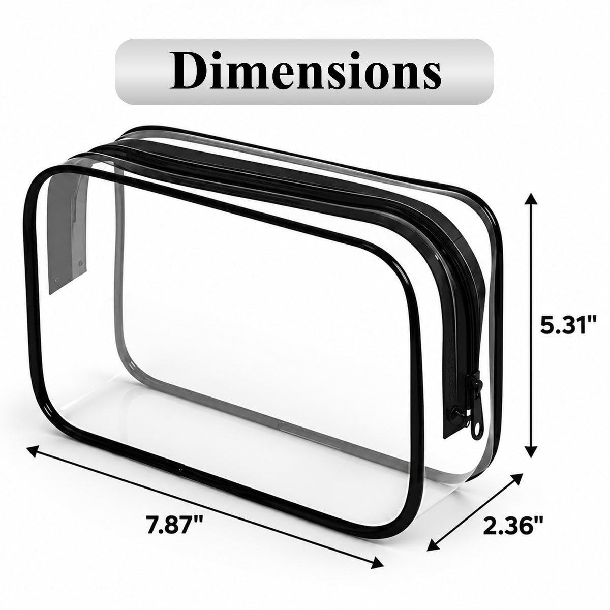 Agesis Clear Bag, 6 Pack Clear Makeup Bags with Zipper, Waterproof Travel Toiletry Bags for Women and Men, Ideal for Cosmetics and Toiletries