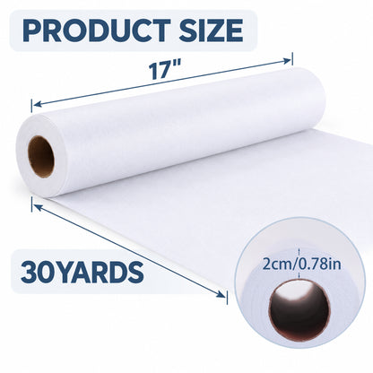 Agesis Fusible Interfacing for Sewing, 17in x 30yd Medium Weight Iron-on Non-Woven Single-Sided Interfacing for Diy Craft Supplies, Quilting, Shirt Plackets and Dresses, White