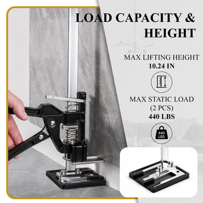 Agesis 2 Pack Furniture Jack, 15 Inch Labor Saving Arm Jack Handle, Height Adjustment Lifting Tool for Cabinets, Doors and Wall Tile, Load 440 LB