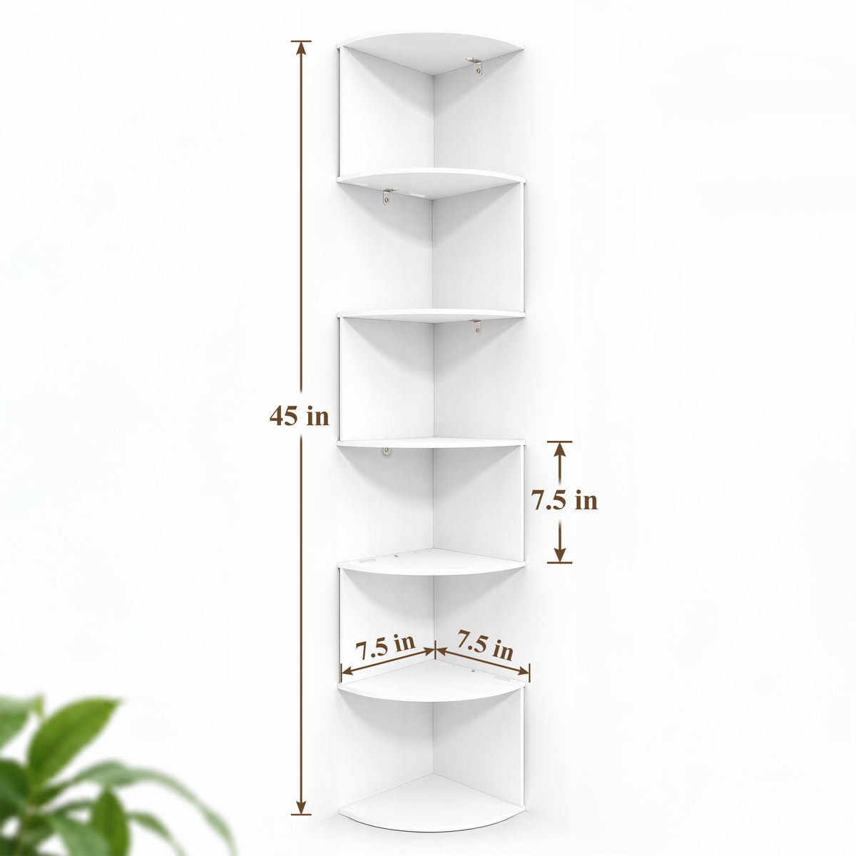 Agesis Corner Shelf Wall Mounted, 7 Tier Floating Shelves for Wall, Corner Storage Display for Bedroom, Living Room, Bathroom (White)