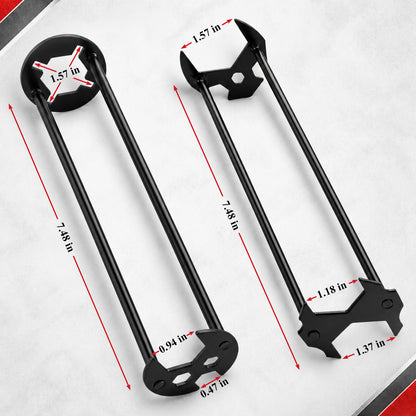 Agesis Basin Wrench Set, 2 Four-Jaw Hex Wrenches with 14-in-1 Faucet Installer Tool, Plumbing Tool Kit for Tight Spaces, Kitchen Bathroom Toilet