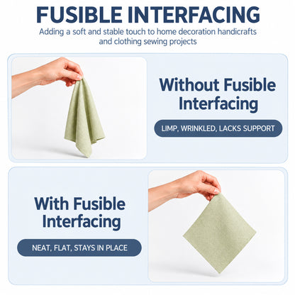 Agesis Fusible Interfacing for Sewing, 17in x 30yd Medium Weight Iron-on Non-Woven Single-Sided Interfacing for Diy Craft Supplies, Quilting, Shirt Plackets and Dresses, White