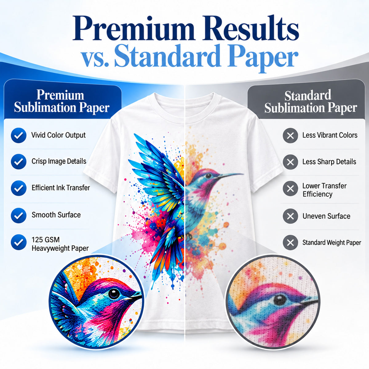 Agesis Sublimation Paper 8.5 x 11 inch, 100 Sheets 125gsm sublimation transfer paper for T-Shirts, Tumblers and Mugs, Compatible with Sublimation Ink and Inkjet Printers