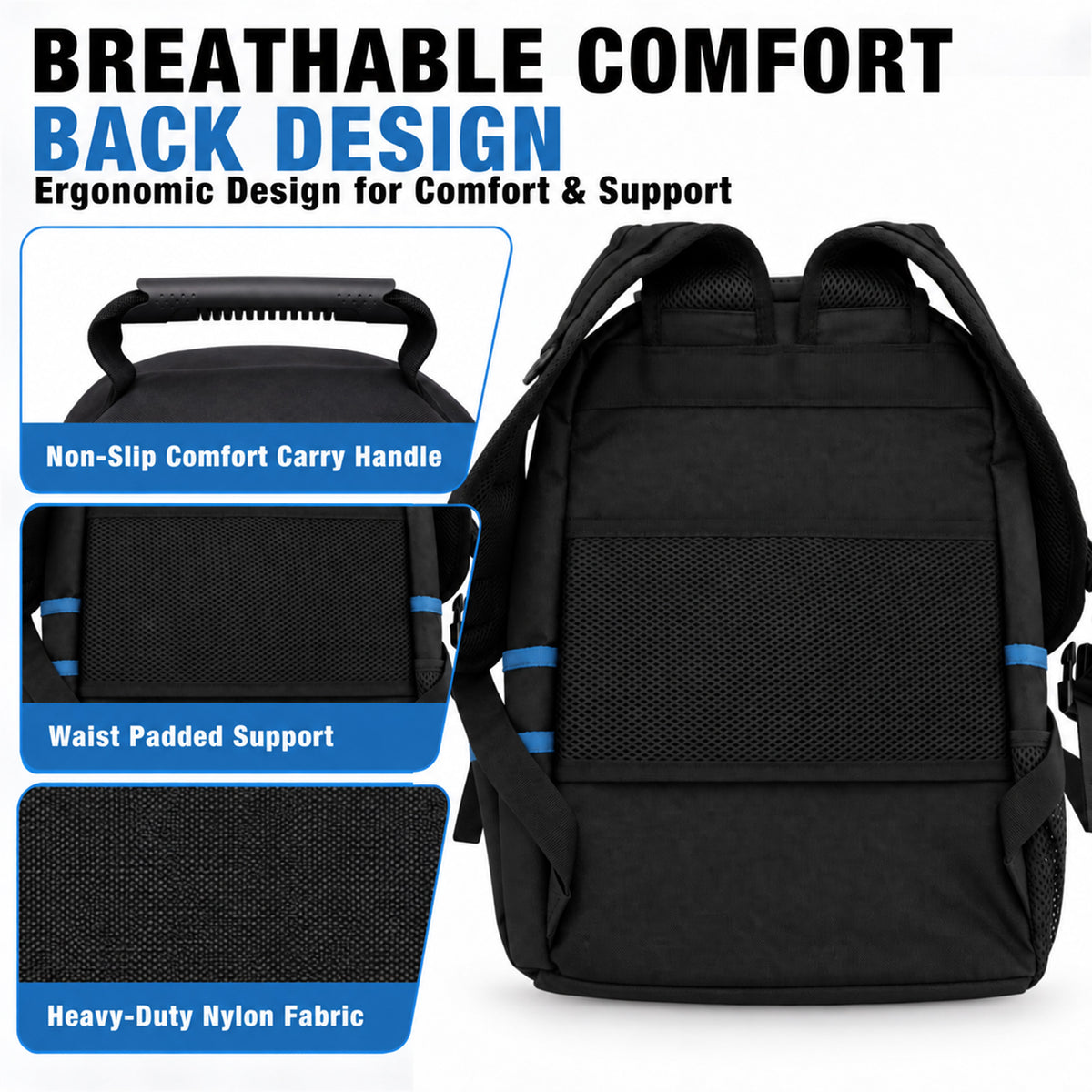 Agesis Tool Backpack with Molded Base, Heavy-Duty Tool Bag with Removable Tool Organizer, Padded Shoulder Straps, Water-Resistant Electrician Backpack for Home Repair & Contractors