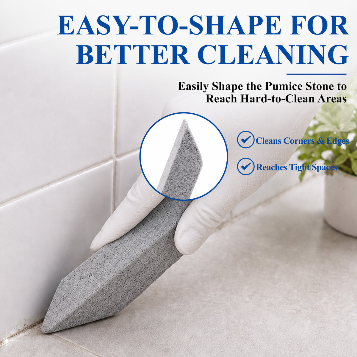 Agesis Pumice Stone Toilet Bowl Cleaner, 6 Pack Long Handle Pumice Stone with 3 Handle Stones & 3 Handheld Cleaning Blocks, Hard Water Ring Remover for Toilet, Tub & Sink