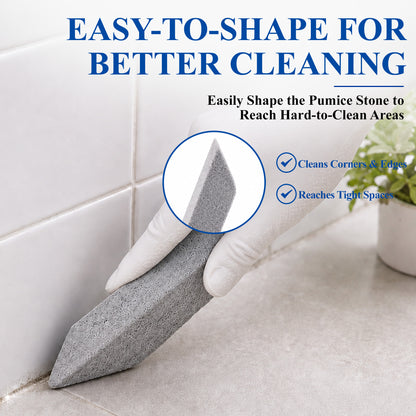 Agesis Pumice Stone Toilet Bowl Cleaner, 6 Pack Long Handle Pumice Stone with 3 Handle Stones & 3 Handheld Cleaning Blocks, Hard Water Ring Remover for Toilet, Tub & Sink