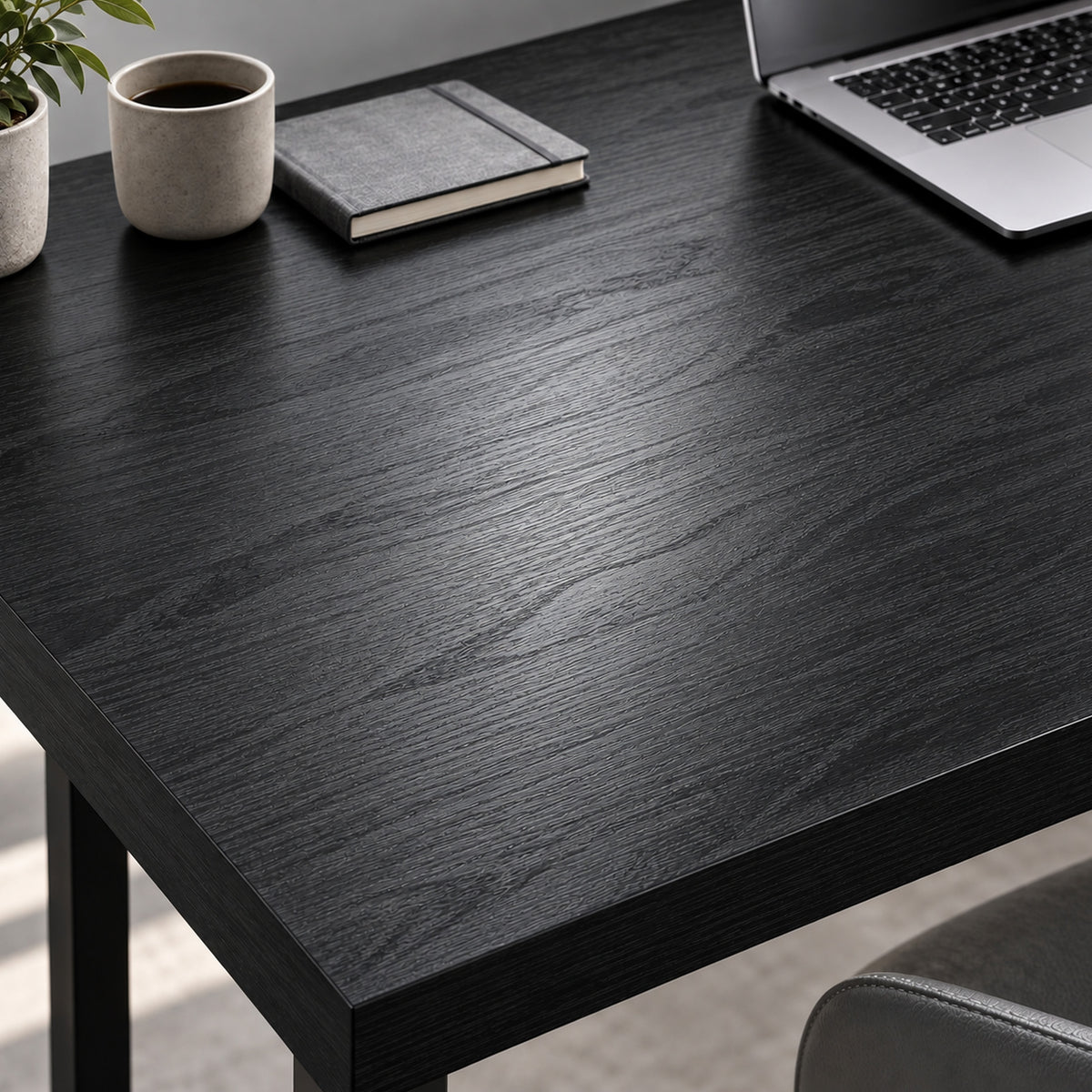 Agesis Black Wood Peel and Stick Wallpaper, Black Contact Paper 17.7" x 236", Waterproof Self-Adhesive Removable Thick Vinyl Wrap, Renter Friendly Wallpaper for Bathroom Kitchen Cabinets