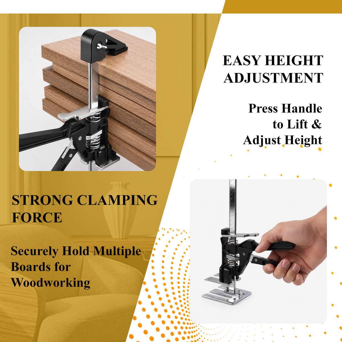 Agesis 2 Pack Furniture Jack, 15 Inch Labor Saving Arm Jack Handle, Height Adjustment Lifting Tool for Cabinets, Doors and Wall Tile, Load 440 LB