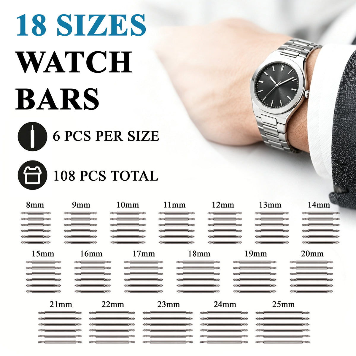 Agesis Watch Repair Kit, 147PCS Watch Link Removal Kit with Watch Band Adjustment Tool, Spring Bar Tool, Watch Case Opener for Battery Replacement and Strap Resizing