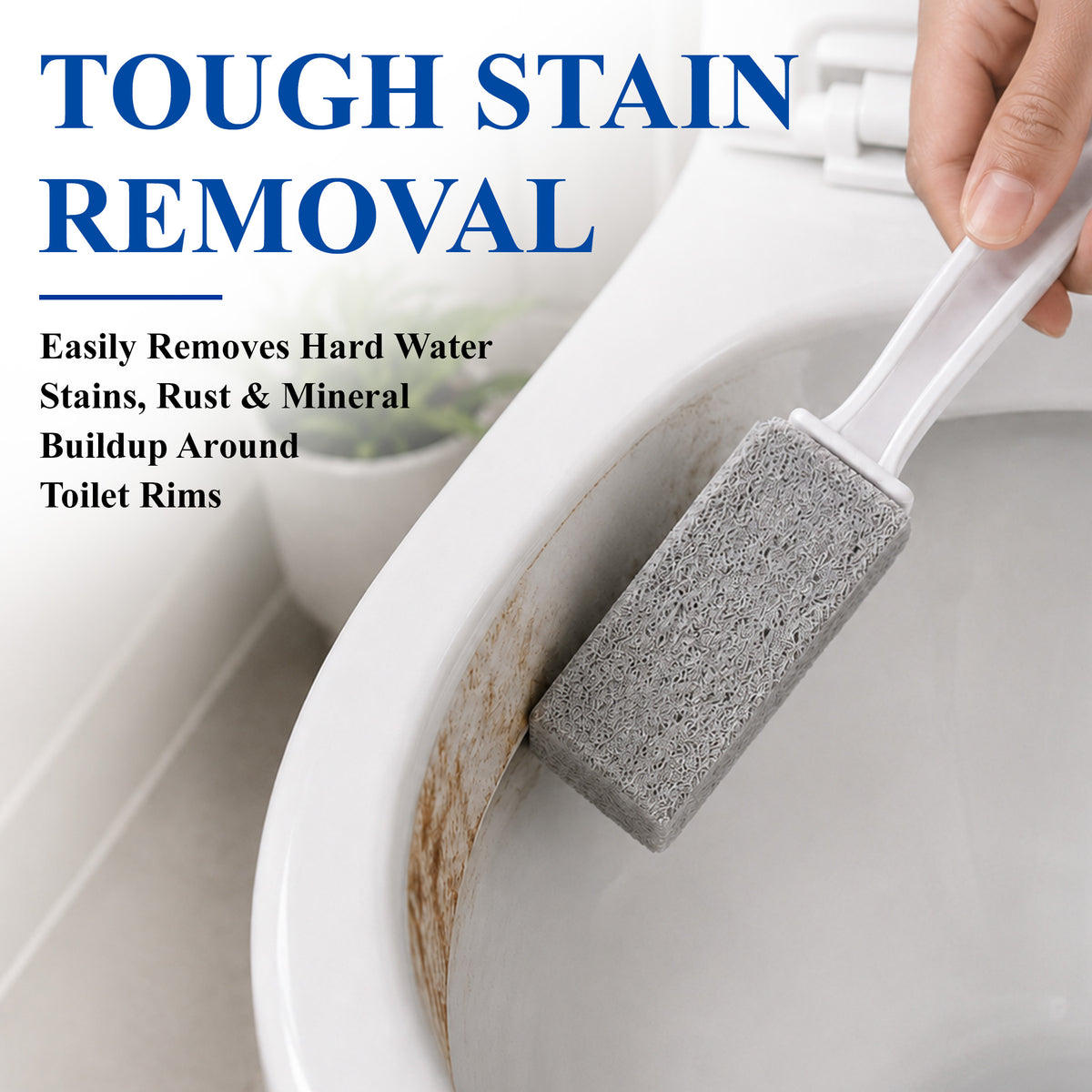 Agesis Pumice Stone Toilet Bowl Cleaner, 6 Pack Long Handle Pumice Stone with 3 Handle Stones & 3 Handheld Cleaning Blocks, Hard Water Ring Remover for Toilet, Tub & Sink