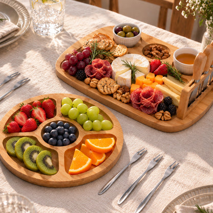 Agesis Large Charcuterie Board Set, Bamboo Cheese Board with Cheese Knife Set and Accessories, Cheese Platter for Entertaining, Parties and Gifts