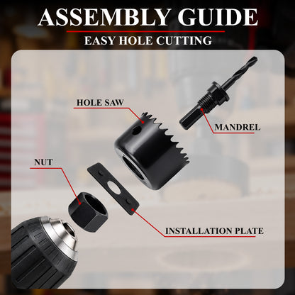 Agesis Hole Saw Kit, 24 PCS Hole Saw Set with 14 Saw Blades 3/4"-6" (19-152mm), Mandrels and Drill Bits for Drywall, Soft Wood, Plywood, PVC and Plastic