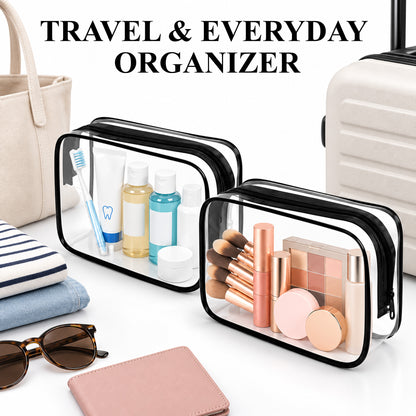 Agesis Clear Bag, 6 Pack Clear Makeup Bags with Zipper, Waterproof Travel Toiletry Bags for Women and Men, Ideal for Cosmetics and Toiletries