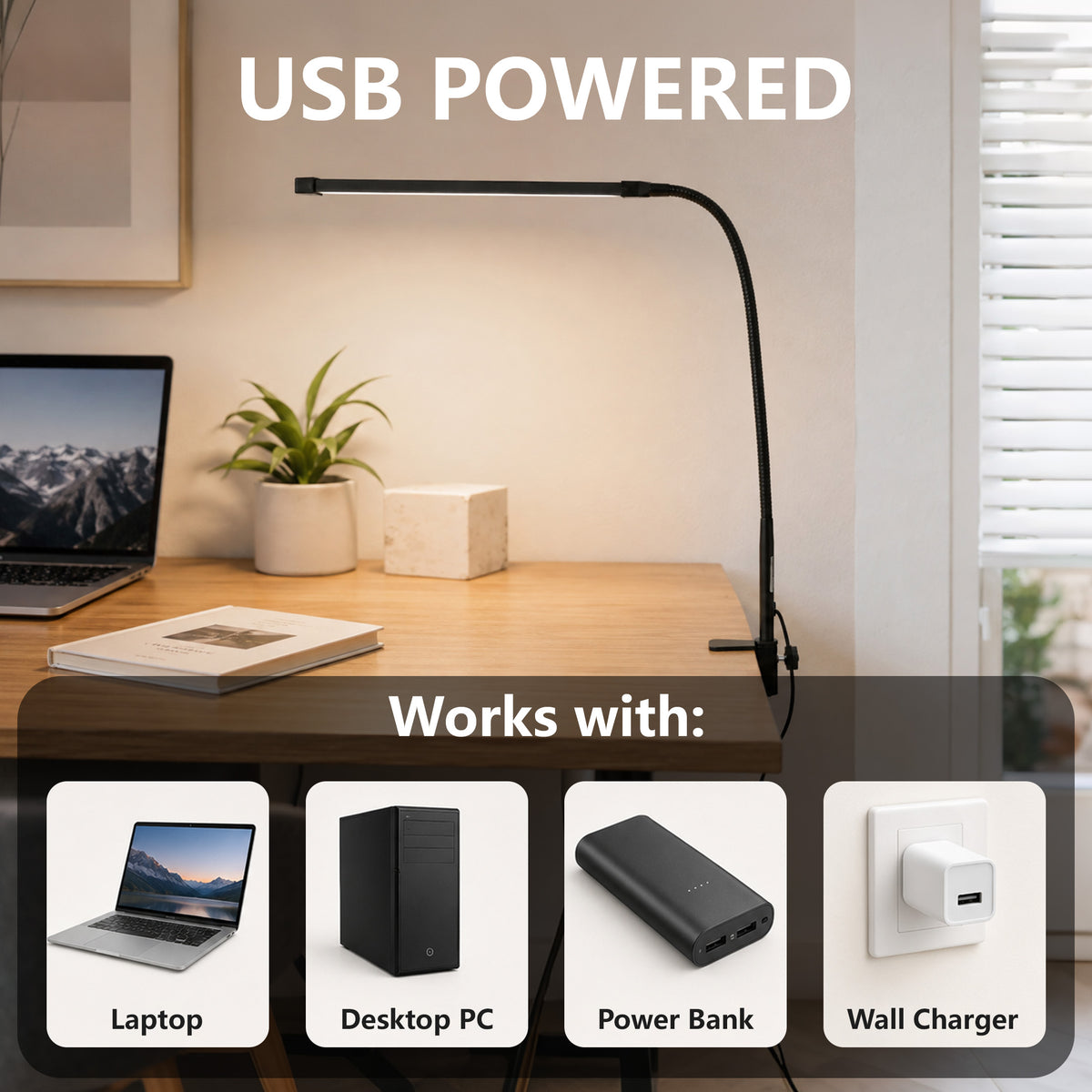 Agesis LED Desk Lamp with Clamp, Eye-Caring Desk Light, 3 Color Modes & 10 Brightness Levels, 360° Flexible Gooseneck for Home Office, Study, Reading