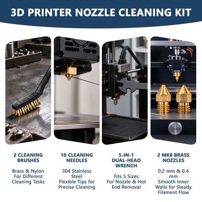 Agesis 3D Printer Tools Kit, 46PCS 3D Printer Accessories for FDM SLA Machines, Nozzle Cleaning Needles, Scraper, Deburring Tool, Files & Brushes