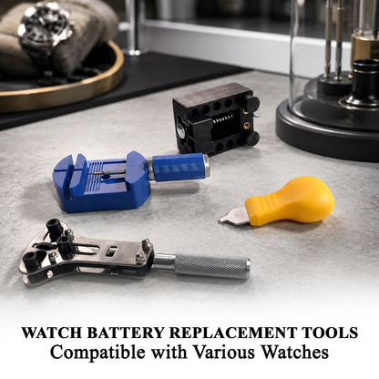 Agesis Watch Repair Kit, 147PCS Watch Link Removal Kit with Watch Band Adjustment Tool, Spring Bar Tool, Watch Case Opener for Battery Replacement and Strap Resizing